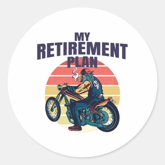 Sticker Rond Mon plan de retraite moto (Devant)