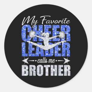 Sticker Rond Mon Pom-pom girl Favori M'Appelle Frère Cheer Mot