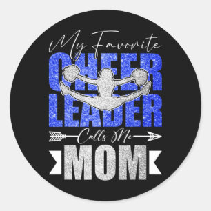 Sticker Rond Mon Pom-pom girl Favori M'Appelle Maman Cheer Mama