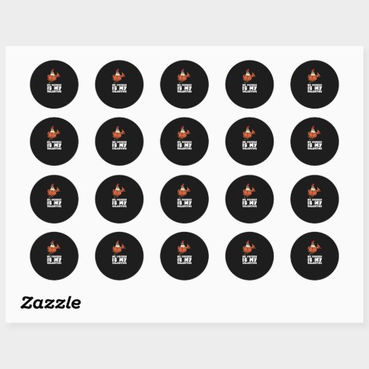 Sticker Rond Mon poulet est ma Saint-Valentin (Feuille)