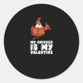 Sticker Rond Mon poulet est ma Saint-Valentin (Devant)