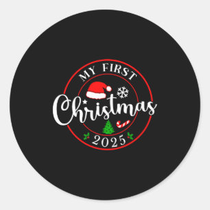Sticker Rond Mon premier Noël 2025 1er Noël Famille assortie