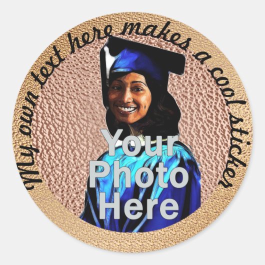 Sticker Rond Mon propre texte ici Photo Copper (Devant)