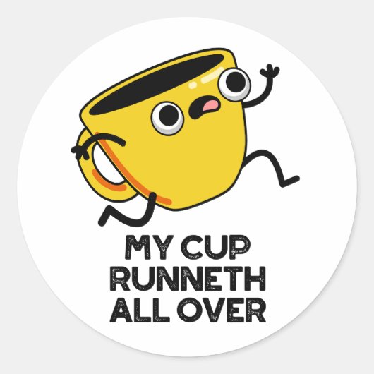 Sticker Rond Mon Runnet De Coupe Tout Sur Un Amusant Jeu De Bib (Devant)