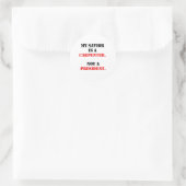 Sticker Rond Mon sauveur est charpentier (Sac)