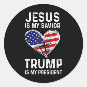 Sticker Rond Mon Sauveur Trump est-il mon président 2