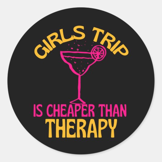 Sticker Rond Mon Thérapie Est Le Voyage Des Filles (Devant)