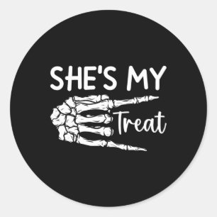 Sticker Rond Mon traitement Squelette correspondant Costume d'H