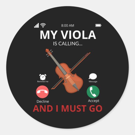 Sticker Rond Mon Viola Appelle (Devant)