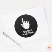 STICKER ROND MON VISAGE EST ICI (Enveloppe)