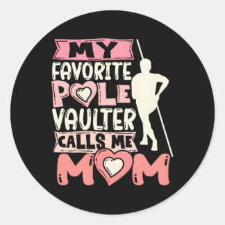 Sticker Rond Mon voûte Pole Préféré M'Appelle Maman Vaulting Va
