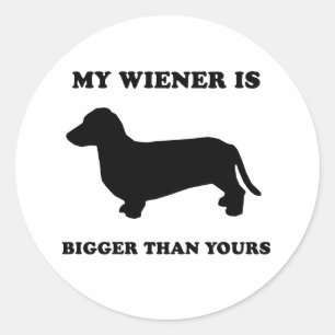 Sticker Rond Mon Wiener est plus grand que le tien