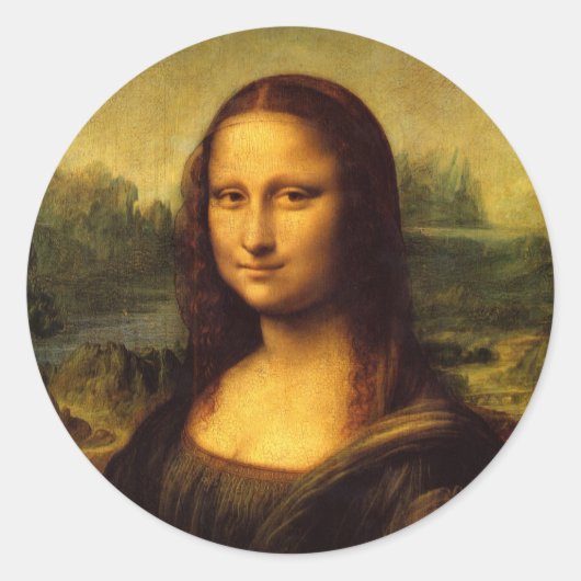 Sticker Rond Mona Lisa by Léonard de Vinci (Devant)