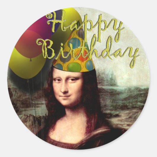Sticker Rond Mona Lisa - La fille d'anniversaire (Devant)