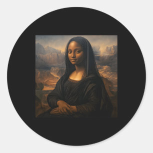 Sticker Rond Mona Lisa noire Mois de l'histoire des Noirs Junet