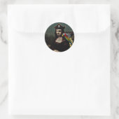 Sticker Rond Mona Lisa pirate avec cache-œil (Sac)