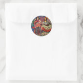 Sticker Rond Mona Lisa Romantic Funny Art coloré (Sac)