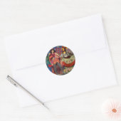 Sticker Rond Mona Lisa Romantic Funny Art coloré (Enveloppe)