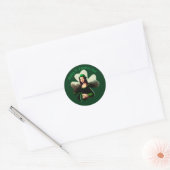 Sticker Rond Mona Lisa St. Patrick's Day Clover (Enveloppe)