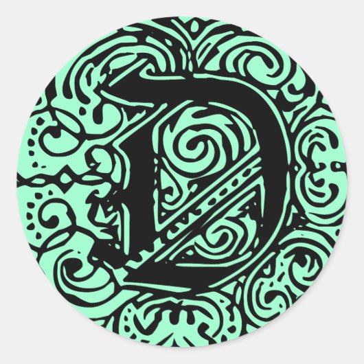 Sticker Rond Monarchie Noir "D" (Devant)