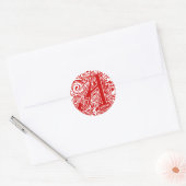 Sticker Rond Monarchie Rouge "A" (Enveloppe)