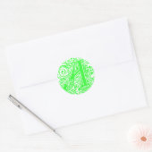 Sticker Rond Monarchie verte "A" (Enveloppe)