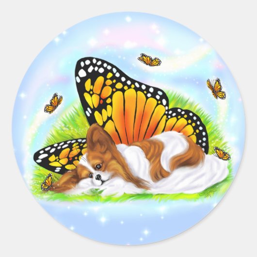 Sticker Rond Monarque mystique papillon (Devant)