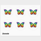 Sticker Rond Monarque papillon arc-en-ciel (Feuille)