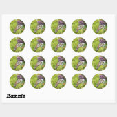 Sticker Rond Monarque sur Buddleia (Feuille)
