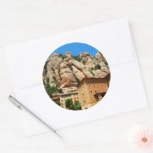 Sticker Rond Monastère de Montserrat, Catalogne, Espagne (Enveloppe)