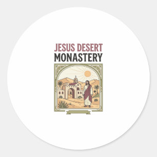 Sticker Rond Monastère désertique de Jésus Monastère désertique