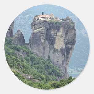 Sticker Rond Monastère en Meteora, Grèce Europe