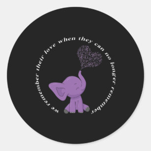 Sticker Rond Monat I End Purple Bow Elephant 3