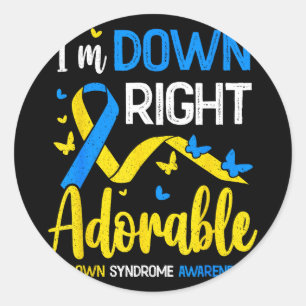 Sticker Rond Monde adorable de la journée du syndrome de Down l