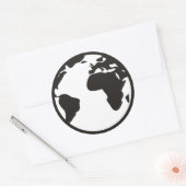 Sticker Rond Monde B/W (Enveloppe)