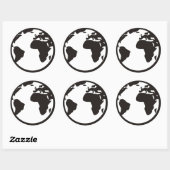 Sticker Rond Monde B/W (Feuille)