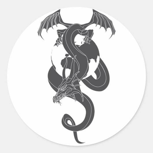 Sticker Rond Monde de Dragon (Devant)
