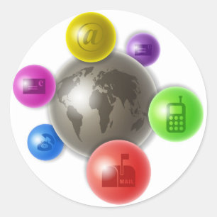 Sticker Rond Monde de la communication