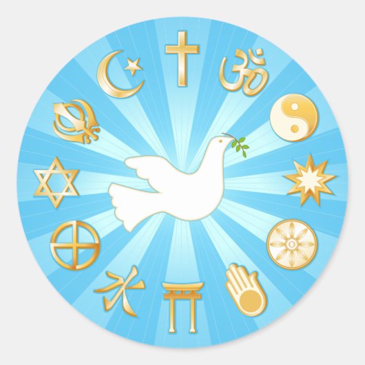 Sticker Rond Monde de la paix (Devant)