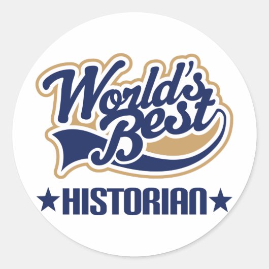 Sticker Rond Monde meilleur historien (Devant)