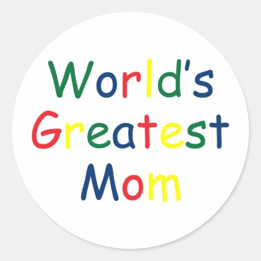 Sticker Rond Monde Meilleure maman (Devant)