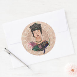 Sticker Rond Mondo de l'impératrice asiatique par Susan M. Eppe