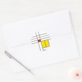 Sticker Rond Mondrian II Minimum De Stijl Modern Art Design (Enveloppe)