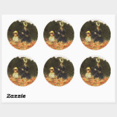 Sticker Rond monet - femme et fils (Feuille)