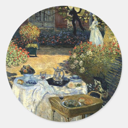 Sticker Rond Monet - Le déjeuner (Devant)
