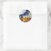 Sticker Rond Monet - Les peupliers en automne (Sac)