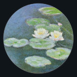 Sticker Rond Monet - Lys d'eau, effet du soir<br><div class="desc">Water Lilies,  Evening Effect,  célèbre peinture de Claude Monet.</div>