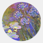 Sticker Rond Monet - Lys d'eau et Agapanthus (Devant)