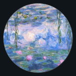 Sticker Rond Monet - Oeuvre d'Water Lilies, 1919<br><div class="desc">Monet - Eau Lys autocollant d'illustration.</div>