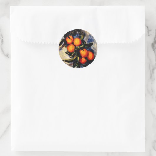 Sticker Rond Monet - Orange Portant Fruit (Sac)